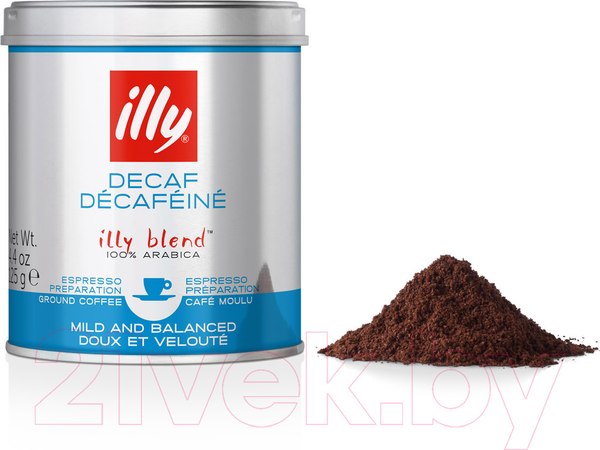 Изображение товара Кофе молотый illy Без кофеина (125г)
