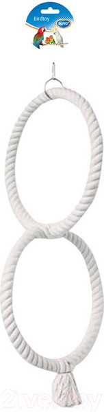 Изображение товара Качели для клетки Duvo Plus Двойное веревочное кольцо / 4745007/DV (белый)