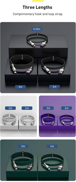 Изображение товара Кабель Baseus Cafule Series Metal Data Cable USB To Type-C / CAKF000202 (2м, белый)