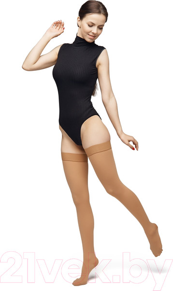 Изображение товара Чулки компрессионные Польза 4002 выше колена 1 кл.к. (р.5 (XL), рост2, бежевый)