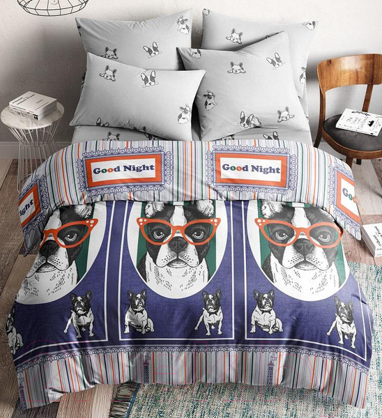 Изображение товара Комплект постельного белья Ночь нежна Мистер Ли Поплин 1.5 сп. 50x70 / 9870-1+9871-1