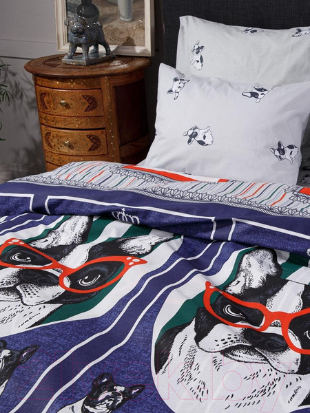 Изображение товара Комплект постельного белья Ночь нежна Мистер Ли Поплин 1.5 сп. 70x70 / 9870-1+9871-1