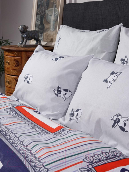 Изображение товара Комплект постельного белья Ночь нежна Мистер Ли Поплин 1.5 сп. 70x70 / 9870-1+9871-1