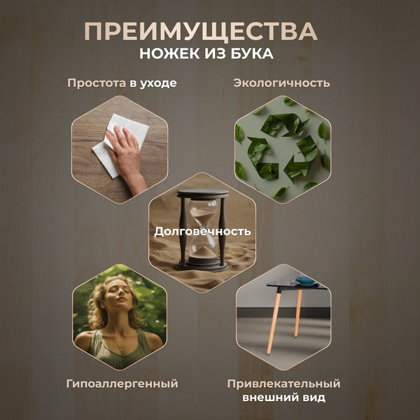 Изображение товара Обеденный стол Tetchair John 80x120x75 (черный/натуральный)