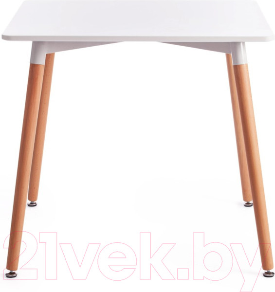 Изображение товара Обеденный стол Tetchair John 80x80x75 (белый/натуральный)