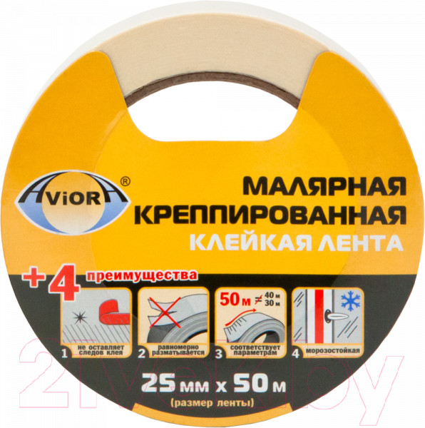 Изображение товара Лента малярная Aviora Креппированная 25ммx50м