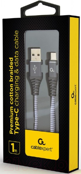 Изображение товара Кабель Gembird USB2 Type-C / CC-USB2B-AMCM-1M-BW2 (1м, белый/серебристый)