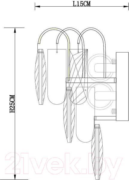 Изображение товара Бра Arte Lamp Vivien A2719AP-2GO