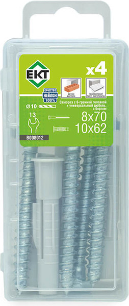 Изображение товара Дюбель универсальный ЕКТ B008012 (4шт)