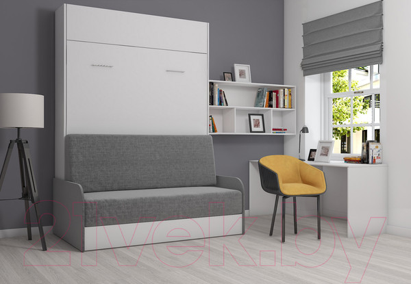 Изображение товара Шкаф-кровать трансформер Макс Стайл Studio Sofa 140x200x18 Egger (белый классический W960 ST7)