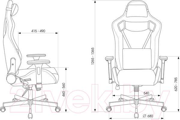 Изображение товара Кресло геймерское Бюрократ Knight Outrider (черный/оранжевый ромбик экокожа)