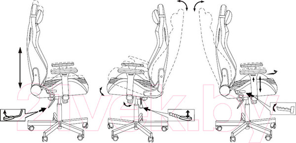 Изображение товара Кресло геймерское Бюрократ Knight Outrider (черный/оранжевый ромбик экокожа)