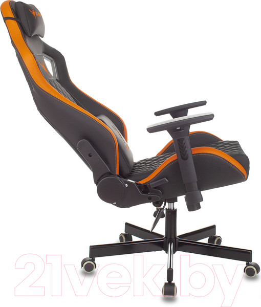 Изображение товара Кресло геймерское Бюрократ Knight Outrider (черный/оранжевый ромбик экокожа)