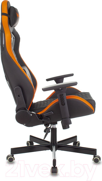 Изображение товара Кресло геймерское Бюрократ Knight Outrider (черный/оранжевый ромбик экокожа)