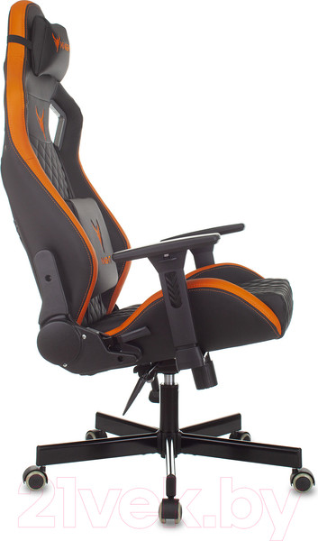 Изображение товара Кресло геймерское Бюрократ Knight Outrider (черный/оранжевый ромбик экокожа)