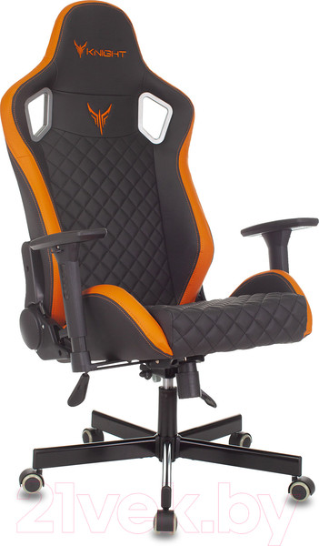 Изображение товара Кресло геймерское Бюрократ Knight Outrider (черный/оранжевый ромбик экокожа)