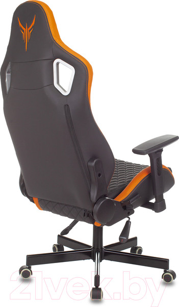 Изображение товара Кресло геймерское Бюрократ Knight Outrider (черный/оранжевый ромбик экокожа)