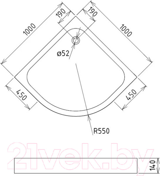 Изображение товара Душевой поддон Gemy ST08T