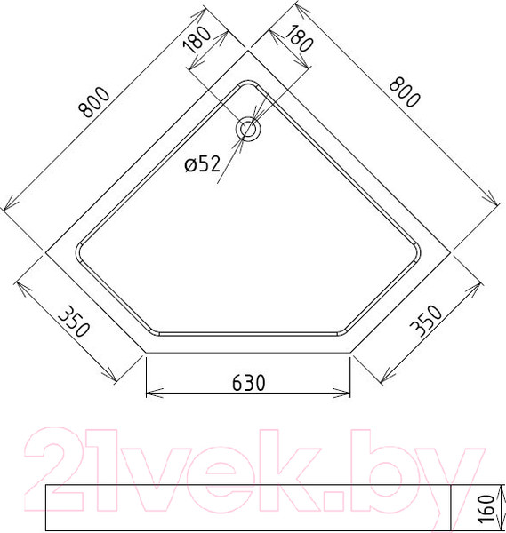 Изображение товара Душевой поддон Gemy ST09T