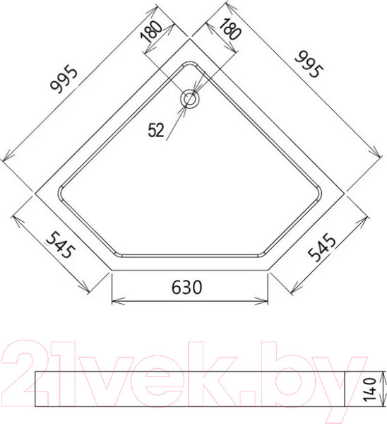 Изображение товара Душевой поддон Gemy ST11T
