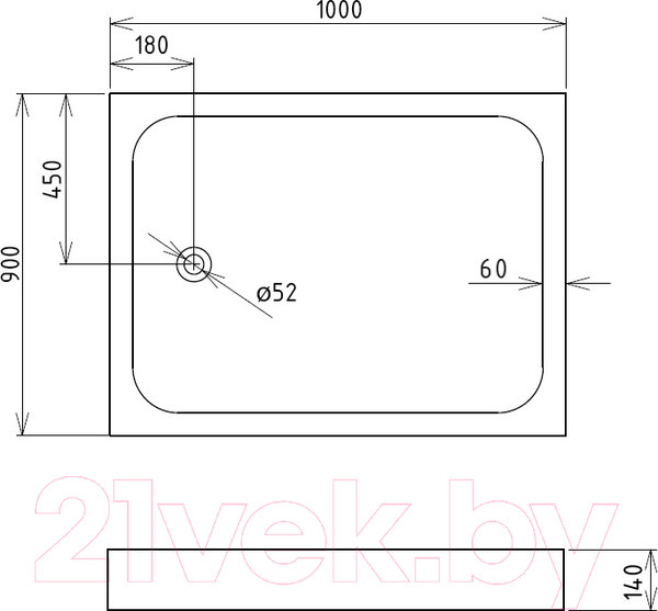 Изображение товара Душевой поддон Gemy ST12B