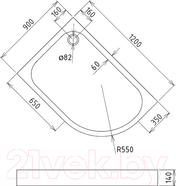 Изображение товара Душевой поддон Gemy ST20 L