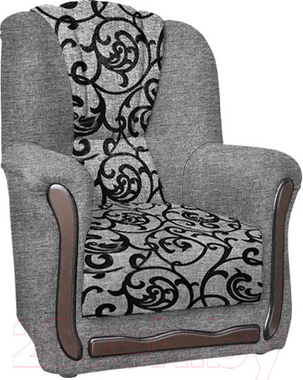 Изображение товара Комплект мягкой мебели Асмана Анна-1 (рогожка завиток черный/рогожка серая)