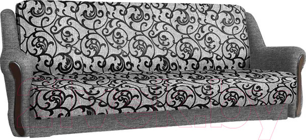 Изображение товара Комплект мягкой мебели Асмана Анна-1 (рогожка завиток черный/рогожка серая)