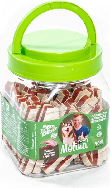 Изображение товара Лакомство для собак Molina Утиный сэндвич с треской / 7483 (400г)