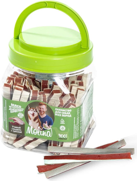 Изображение товара Лакомство для собак Molina Утиный сэндвич с треской / 7483 (400г)