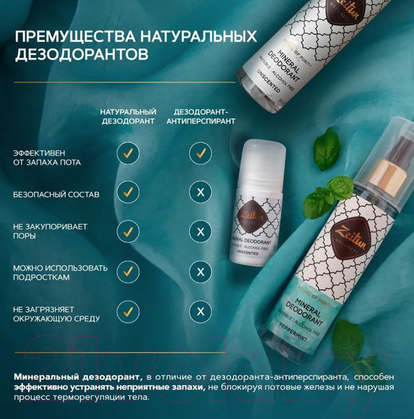 Изображение товара Антиперспирант-спрей Zeitun Нейтральный без запаха (150мл)