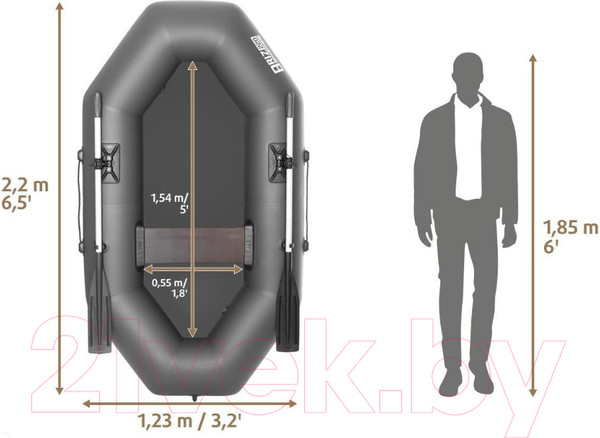 Изображение товара Надувная лодка Тонар Бриз 220 / 4999925 (серый)
