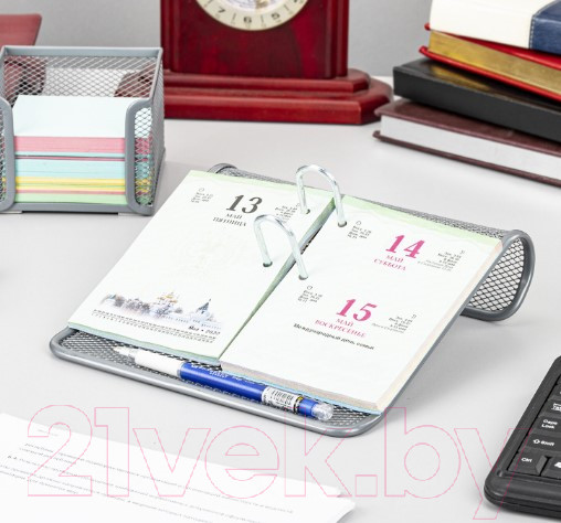 Изображение товара Подставка настольная Brauberg Germanium для календаря / 231973 (серебристый)