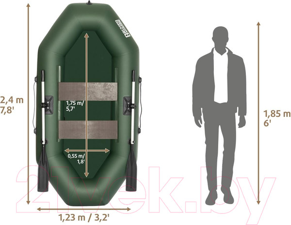 Изображение товара Надувная лодка Тонар Бриз 240 / 4897005 (зеленый)