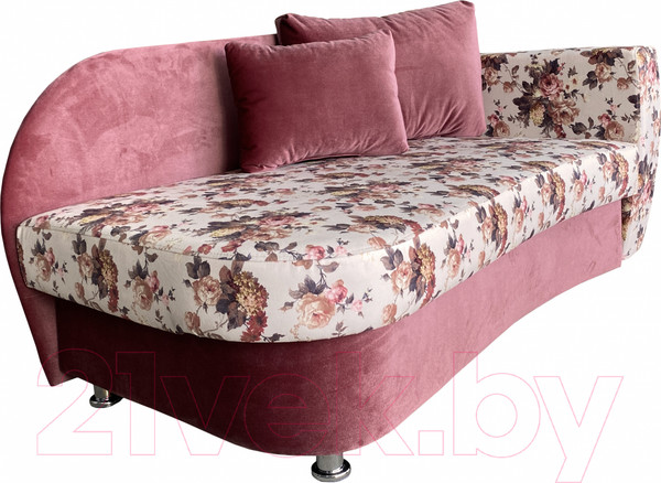 Изображение товара Тахта Lama мебель Пингвин-5 левый (Arcadia Salmon/Amigo Berry)