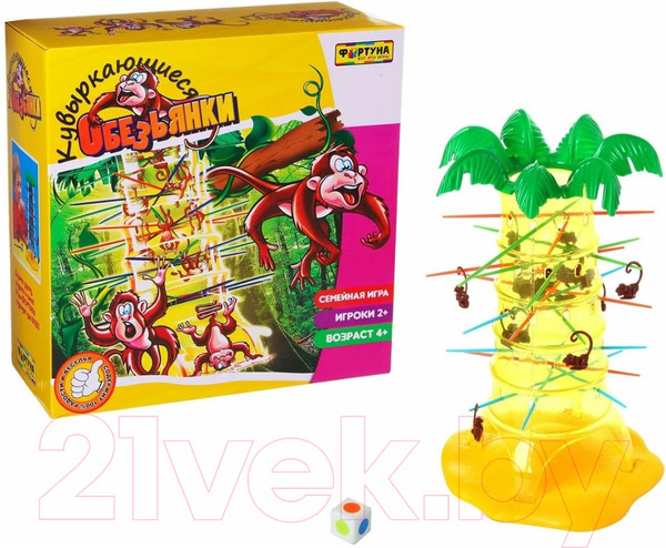 Изображение товара Настольная игра Фортуна Кувыркающиеся обезьянки / Ф51234