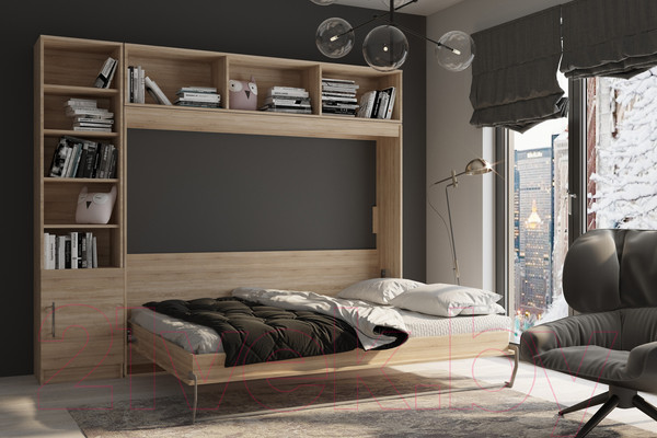 Изображение товара Комплект мебели для спальни Макс Стайл Strada 160x200 / COMPO-1 (дуб сонома 325)