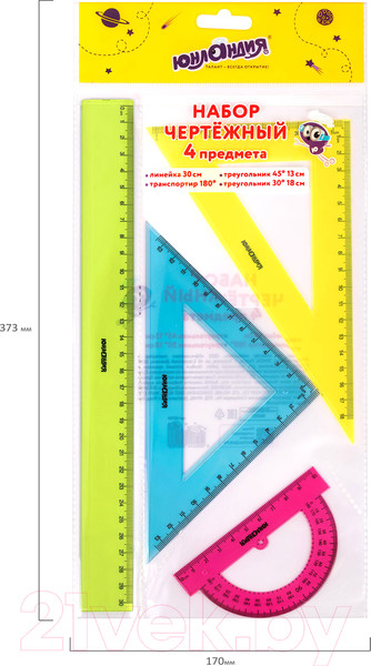 Изображение товара Набор для черчения Юнландия Color / 210756