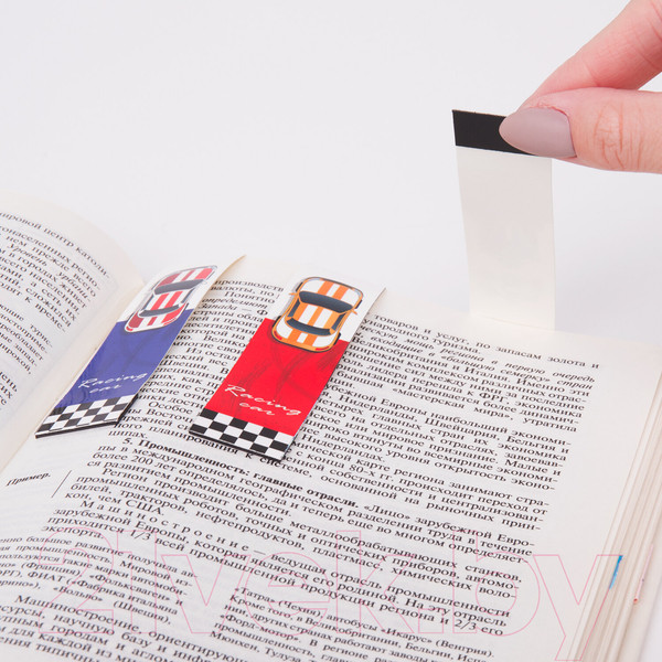 Изображение товара Набор закладок Юнландия Race Cars / 113446 (6шт)