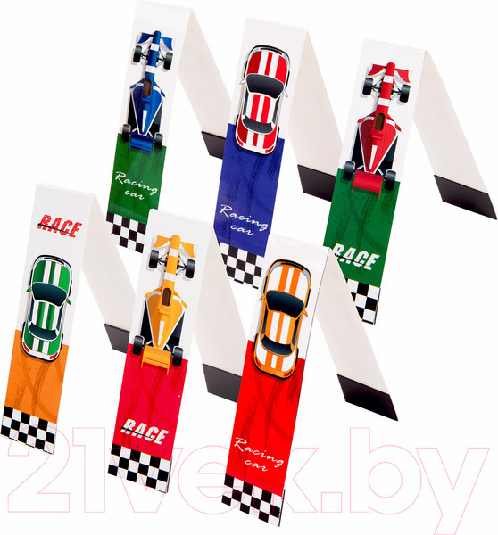 Изображение товара Набор закладок Юнландия Race Cars / 113446 (6шт)
