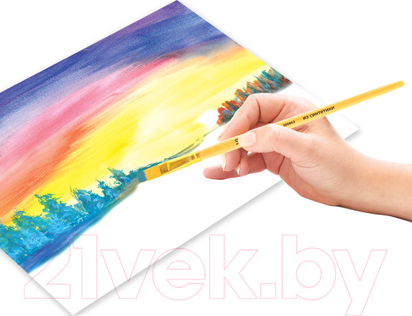 Изображение товара Кисть для рисования Пифагор Синтетика №10 / 200863 (плоская)