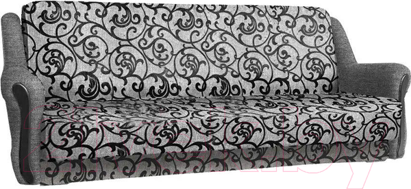 Изображение товара Диван Асмана Анна-1 (рогожка завиток черный/рогожка серый)