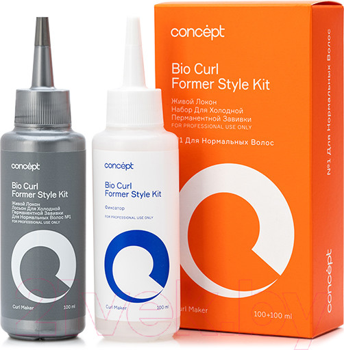 Изображение товара Набор для химической завивки Concept Биозавивка Живой локон для нормальных волос №1 (100мл+100мл)