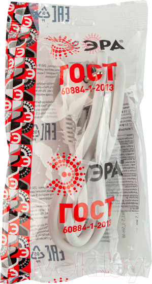 Изображение товара Шнур сетевой ЭРА U-3x1.5-1.5m-W / Б0048704 (1.5м, белый)