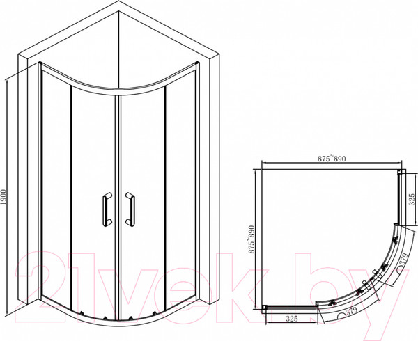 Изображение товара Душевой уголок Abber Schwarzer Diamant AG01090B