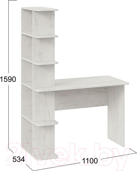 Изображение товара Письменный стол ТриЯ Тип 4 (дуб крафт белый)