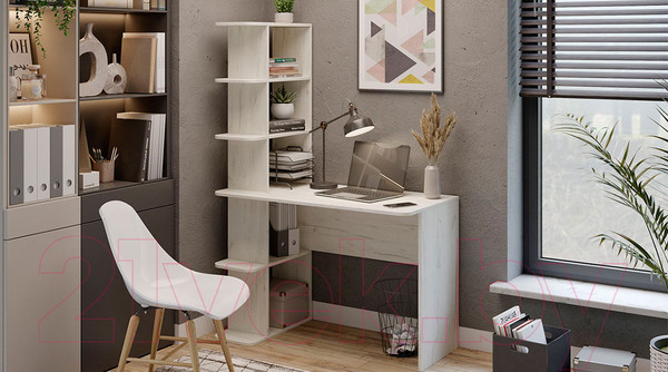 Изображение товара Письменный стол ТриЯ Тип 4 (дуб крафт белый)