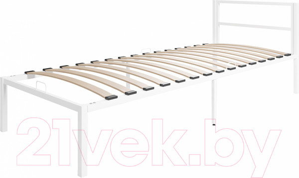 Изображение товара Односпальная кровать Князев Мебель Берта БА.90.200.Б (белый муар)