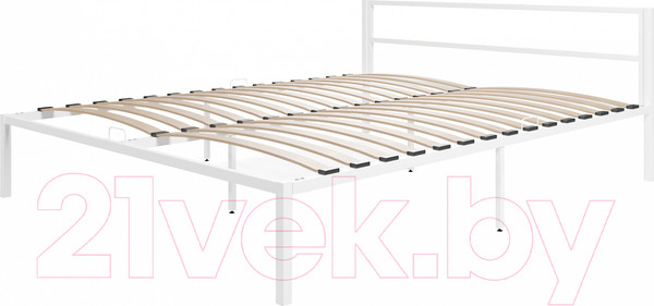 Изображение товара Двуспальная кровать Князев Мебель Берта БА.160.200.Б (белый муар)