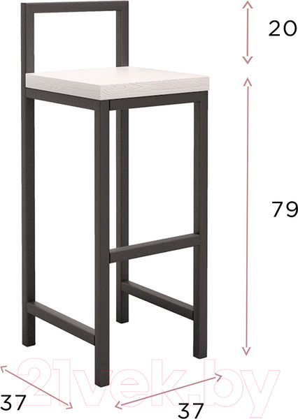 Изображение товара Стул барный Millwood СДН-6 Крам Л (дуб белый Craft/металл черный)